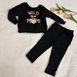 “Wild About Mom” sweatshirt & pants set 18m